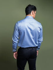Blue Dobby Formal Structured Shirt