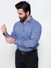 Blue Floral Printed Shirt