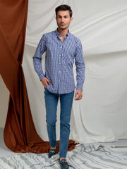 Blue Gingham Button Down Shirt