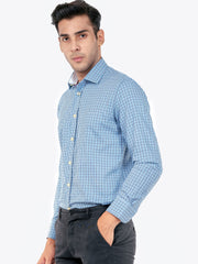 Blue Gingham Formal Shirt