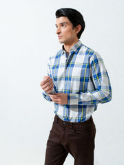 Blue & Green Bold Checkered Shirt