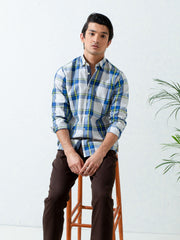 Blue & Green Bold Checkered Shirt
