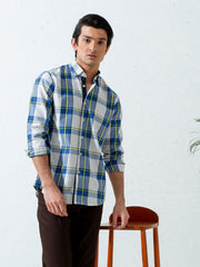 Blue & Green Bold Checkered Shirt