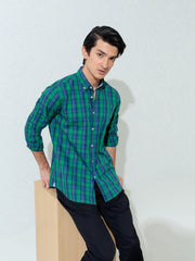 Blue & Green Plaid Checkered Shirt