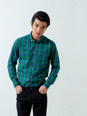 Blue & Green Plaid Checkered Shirt