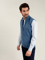 Blue Light Sleeveless Zipper