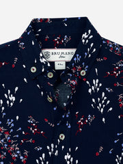 Blue & Red Floral Printed Casual Shirt