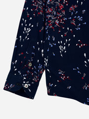 Blue & Red Floral Printed Casual Shirt