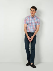 Blue & Red Gingham Half Sleeve Shirt