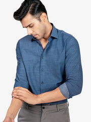 Blue & White Dobby Formal Shirt