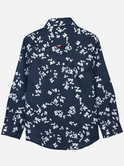 Blue & White Floral Printed Casual Shirt
