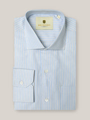 Blue & White Formal Striped Shirt