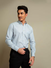 Blue & Yellow Formal Checkered Shirt