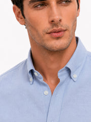 Blue Basic Oxford Button Down Shirt