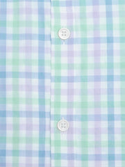 Blue & Mint Green Checkered Formal Shirt