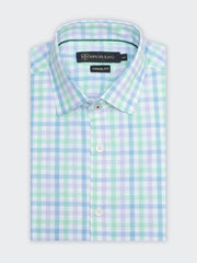 Blue & Mint Green Checkered Formal Shirt