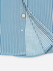 Blue & White Striped Half Sleeve Casual Shirt - Junior