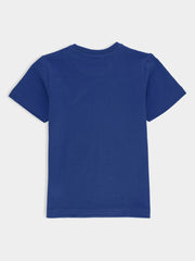 Blue Basic Crew Neck Casual T-Shirt
