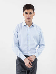 Blue Dobby Structured Formal Shirt