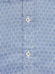 Blue Geometric Printed Shirt