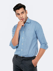 Blue Gingham Formal Shirt