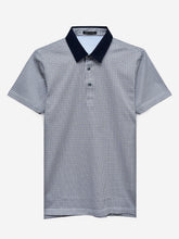 Blue & Brown Geo Printed Polo Shirt