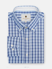 Blue & White Gingham Button Down Shirt