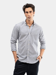 Blue & White Striped Button Down Formal Shirt