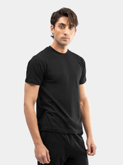 Black Regular Fit Crew Neck T-Shirt