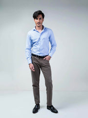 Blue Houndstooth Structured Shirt