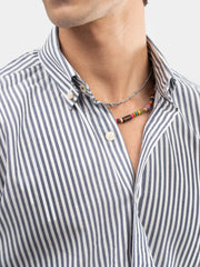 Blue & White Striped Button Down Formal Shirt