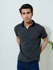 Black Dobby Mercerized Polo Shirt