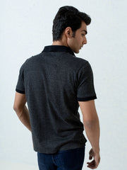 Black Dobby Mercerized Polo Shirt