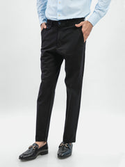 Black Structured Casual Fit Chinos