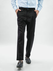 Black Structured Casual Fit Chinos