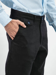 Black Structured Casual Fit Chinos