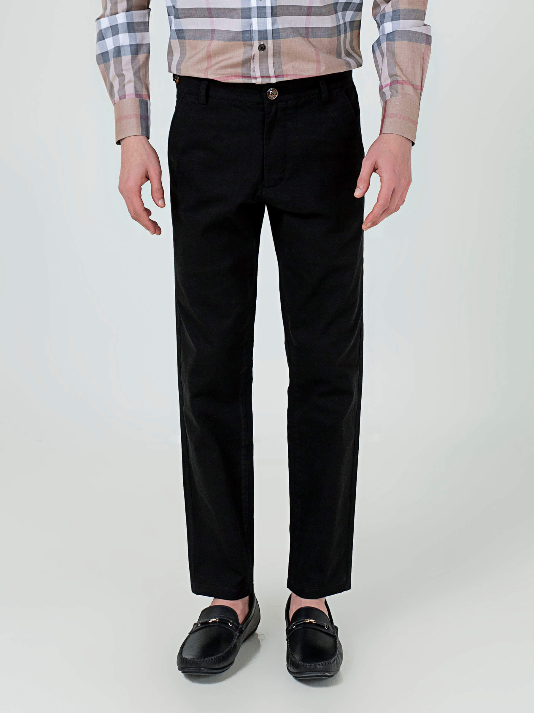 Black Slimfit Chino With Gurkha Style Buttons