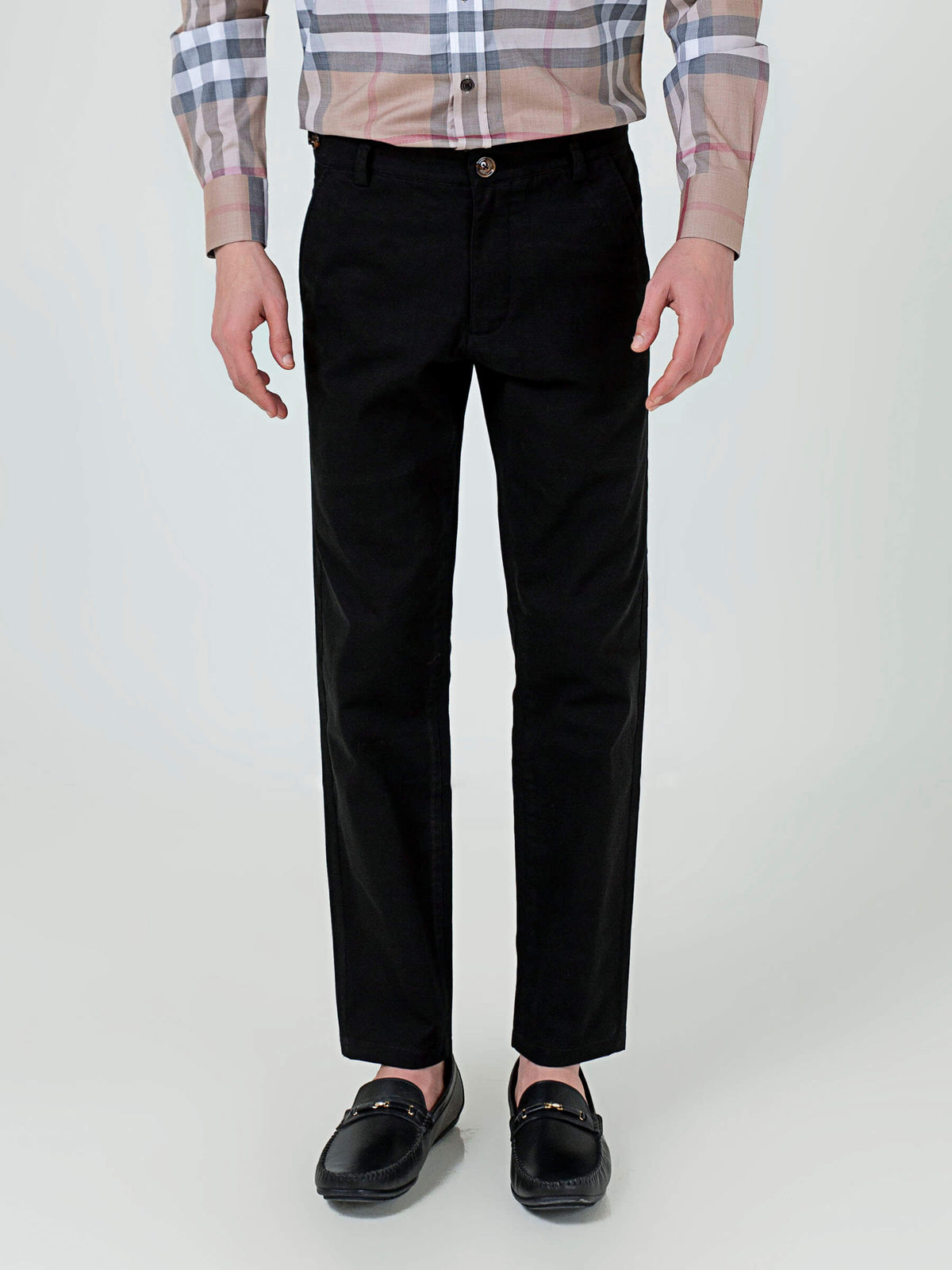 Black Slimfit Chino With Gurkha Style Buttons
