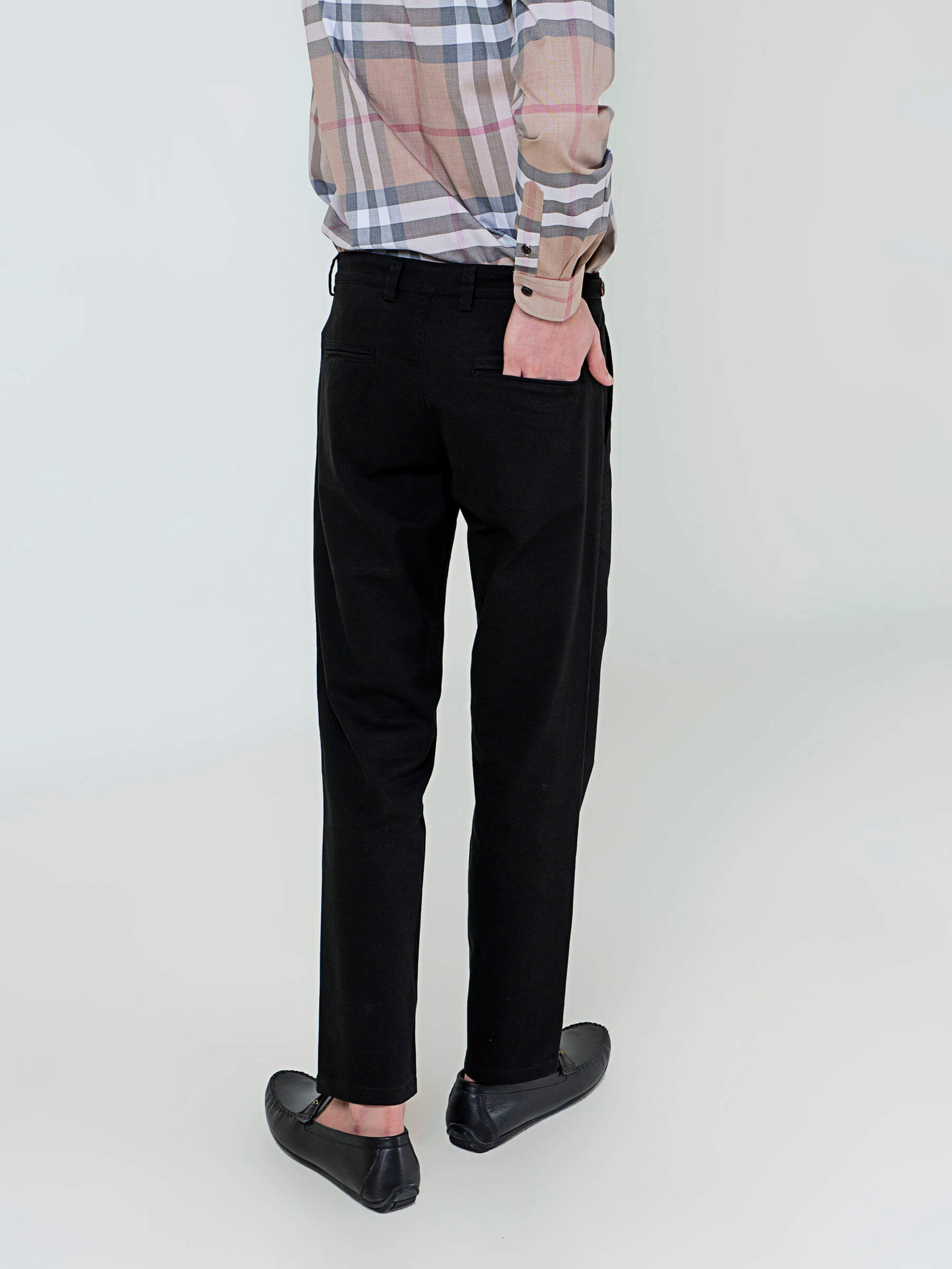 Black Slimfit Chino With Gurkha Style Buttons