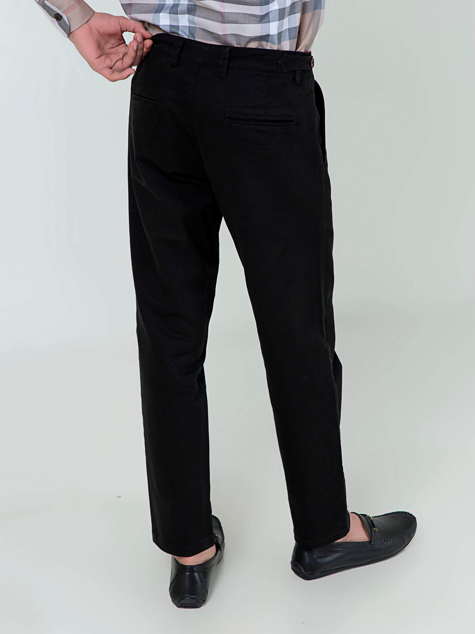 Black Slimfit Chino With Gurkha Style Buttons