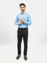 Aqua Blue Striped Button Down Shirt