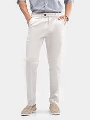 Ash White Chino With Front Pleats