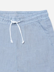 Ash Blue Linen Casual Shorts - Junior