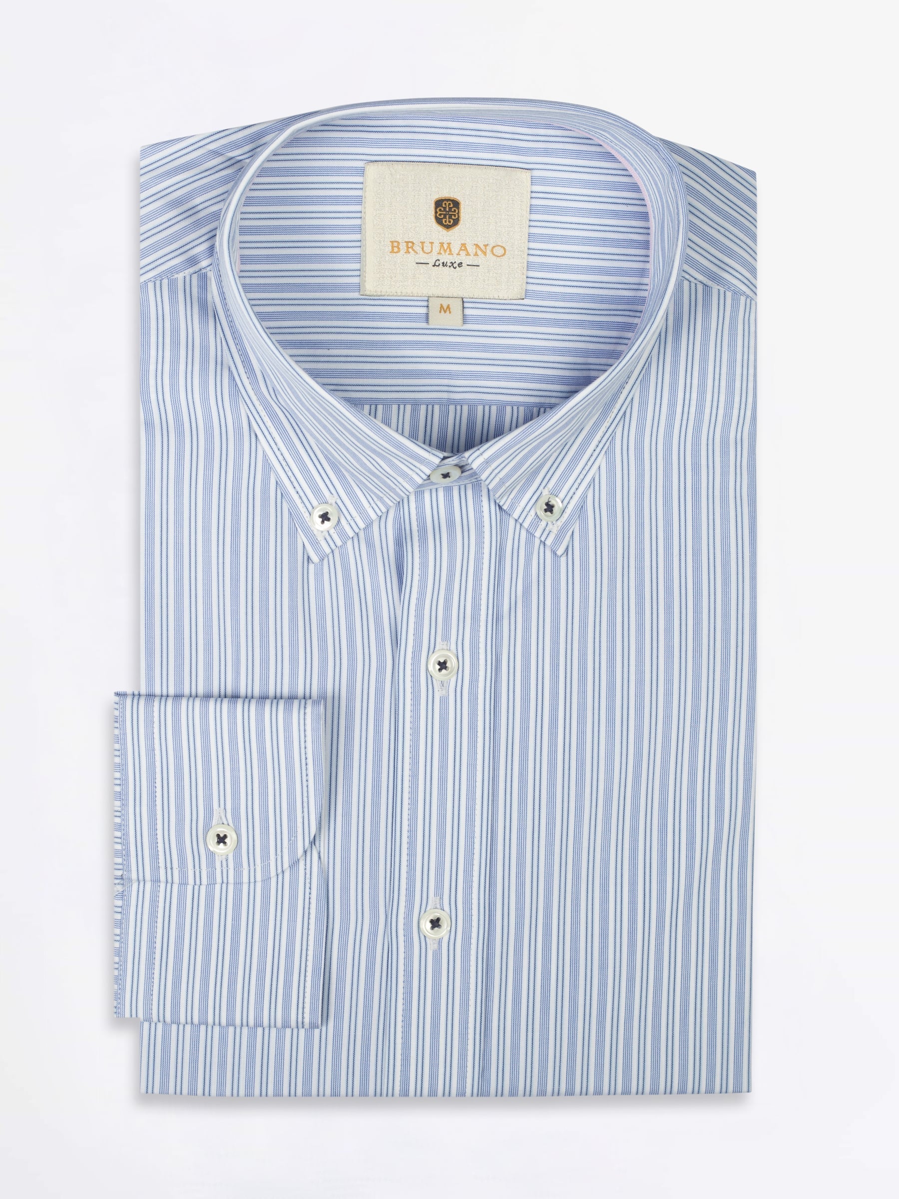 Blue Formal Striped Shirt