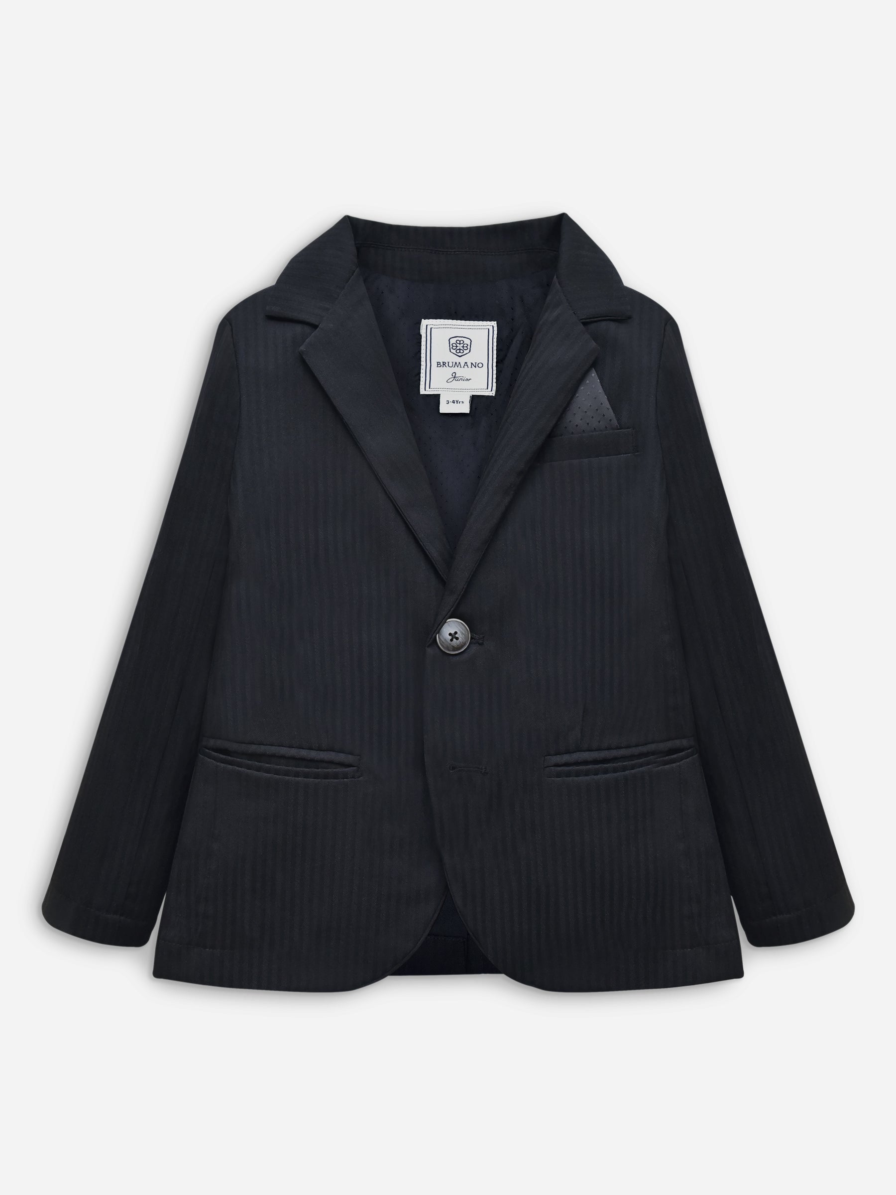 Black Striped Kids Formal Blazer