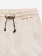 Beige Linen Casual Shorts - Junior