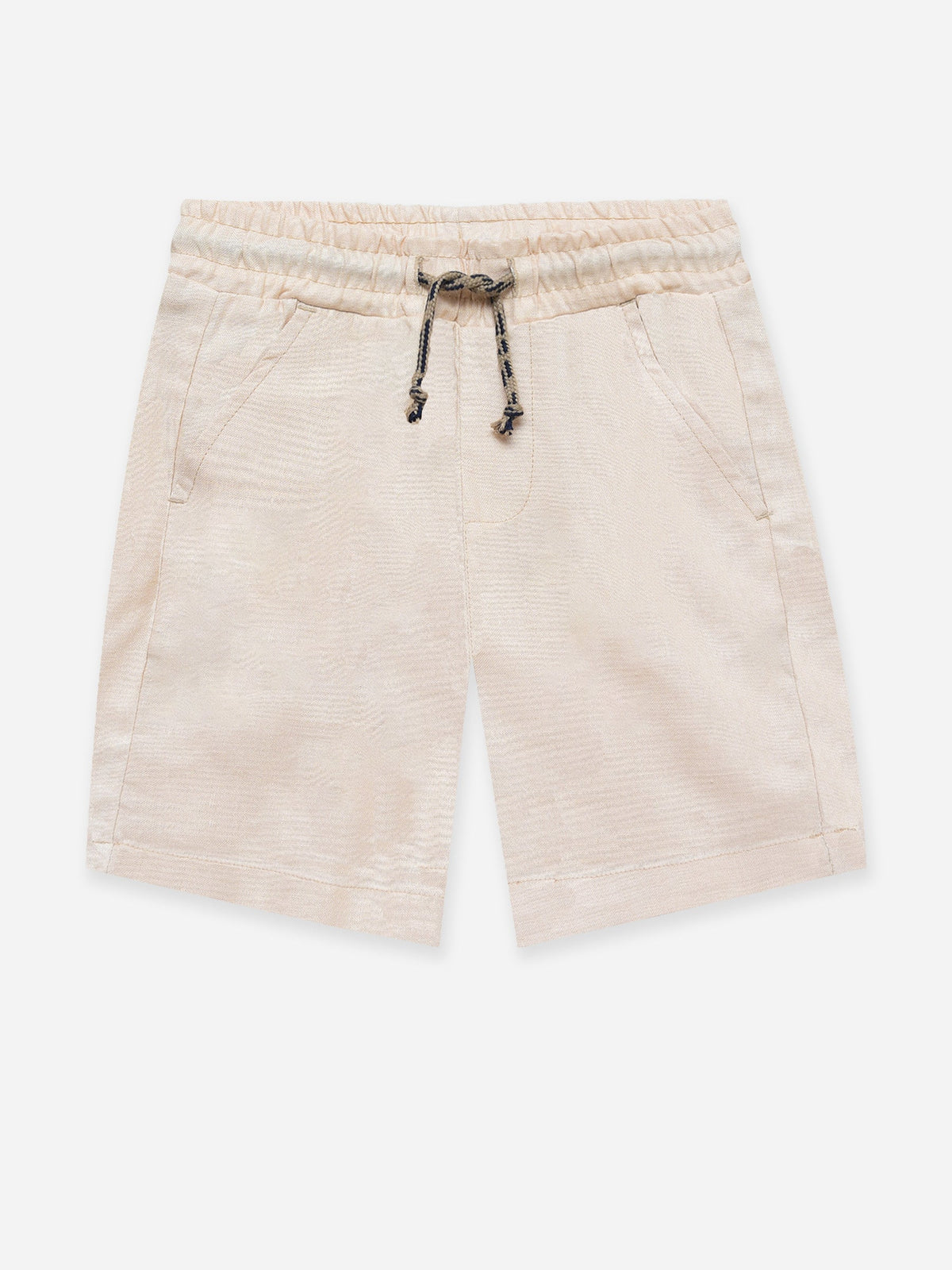 Beige Linen Casual Shorts - Junior
