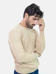 Beige Cable Knitted Jumper