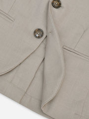 Beige Self Textured Kids Casual Blazer
