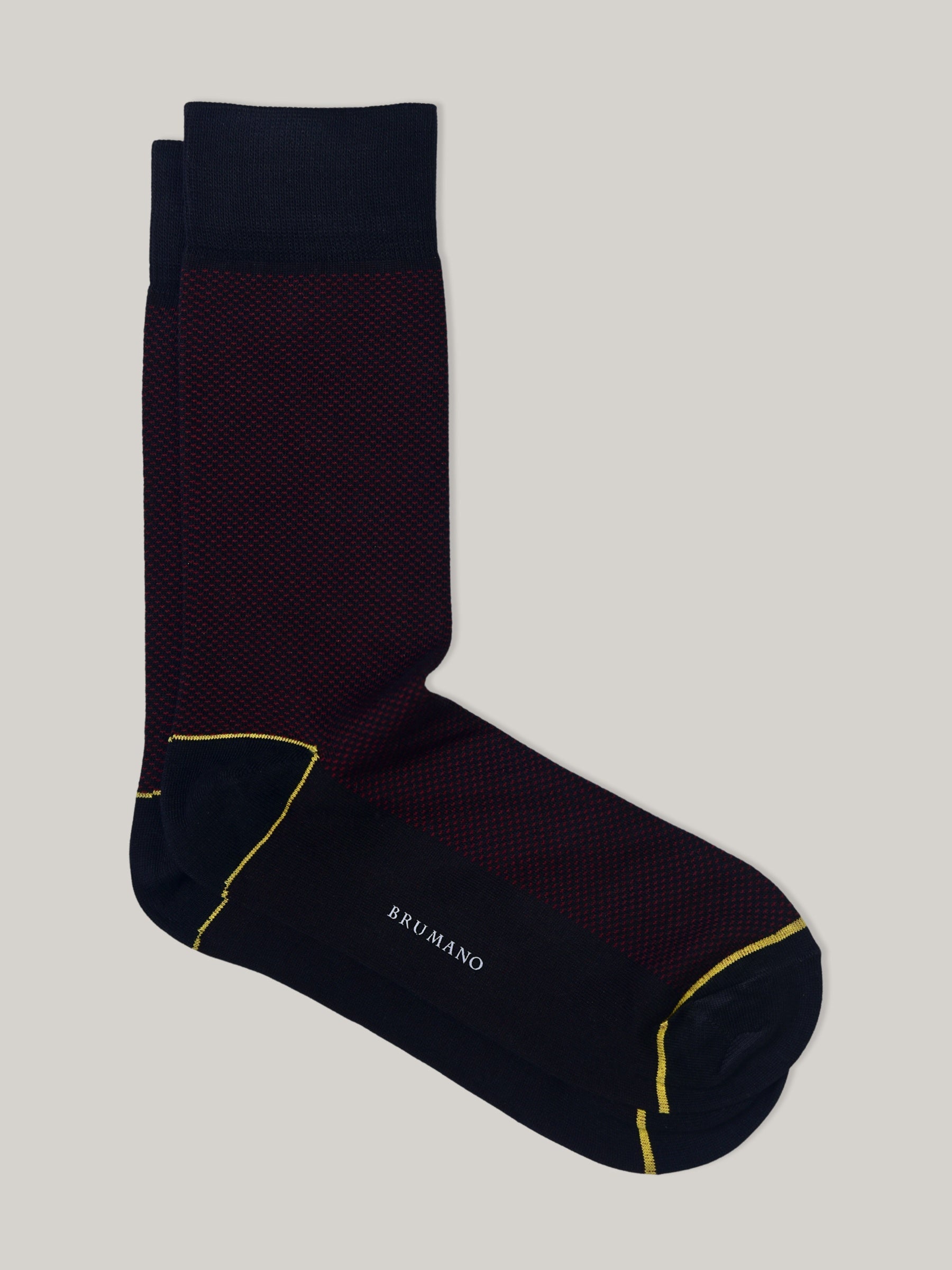Black & Burgundy Dobby Cotton Socks